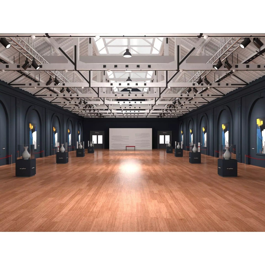 Art Gallery Exhibition Loft 3D Model – Modern Interior Design, FBX, Blender - View 2
