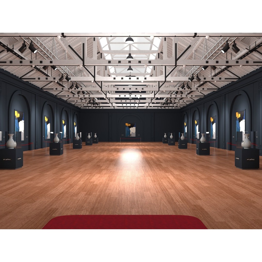 Art Gallery Exhibition Loft 3D Model – Modern Interior Design, FBX, Blender - View 8