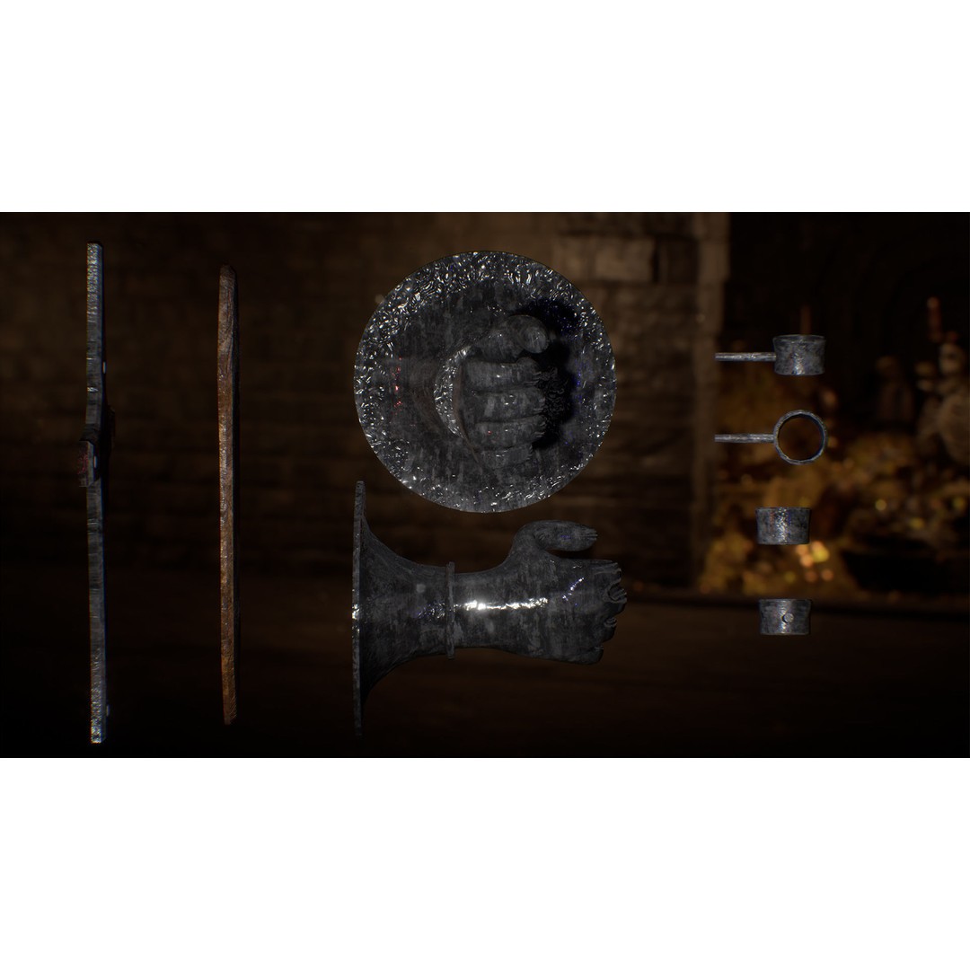 Medieval Torches 3D Model – Low Poly PBR Lighting Asset, FBX - View 9