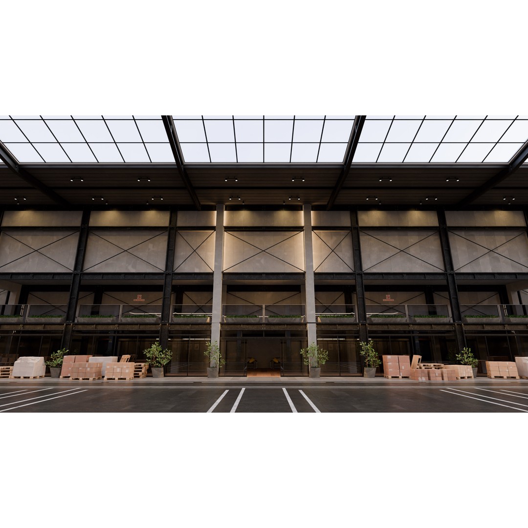 Modern Warehouse 3D Model – High Poly Office Design, Blender, FBX, OBJ - View 12