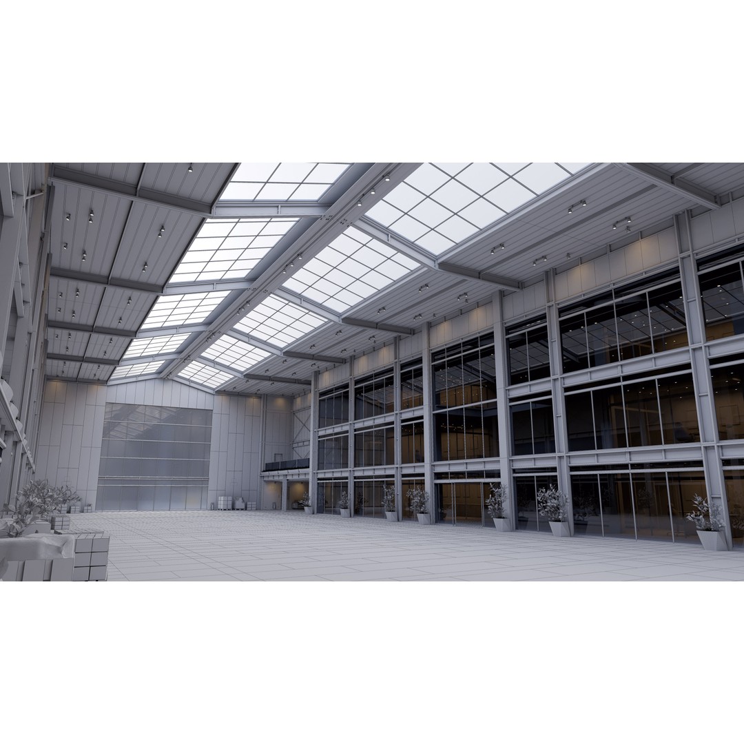 Modern Warehouse 3D Model – High Poly Office Design, Blender, FBX, OBJ - View 14