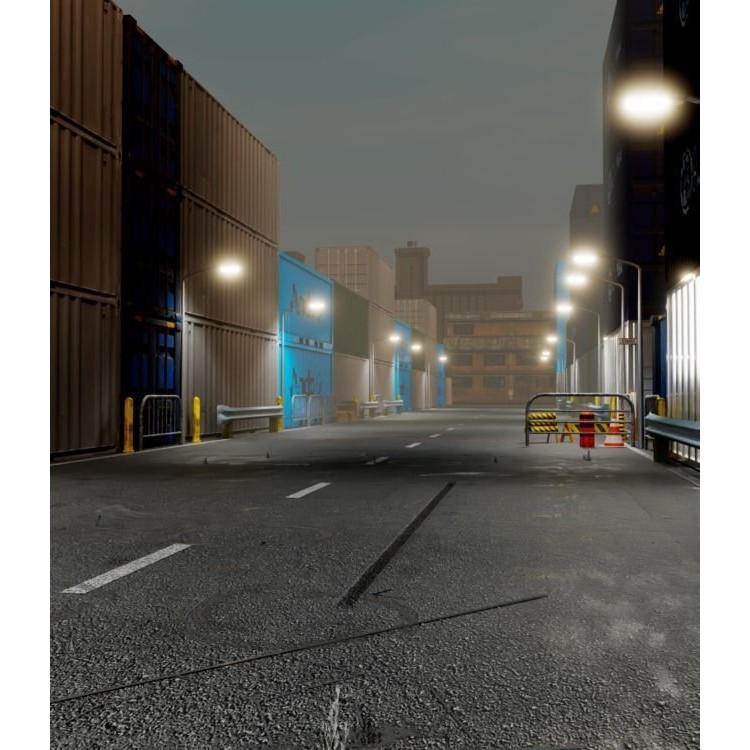 Docks Shipment 3D Model – Industrial Environment with PBR Textures - View 8