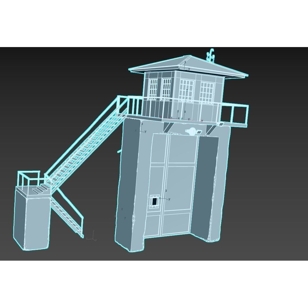 Old Prison Gate 3D Model – Realistic Architectural Asset, FBX