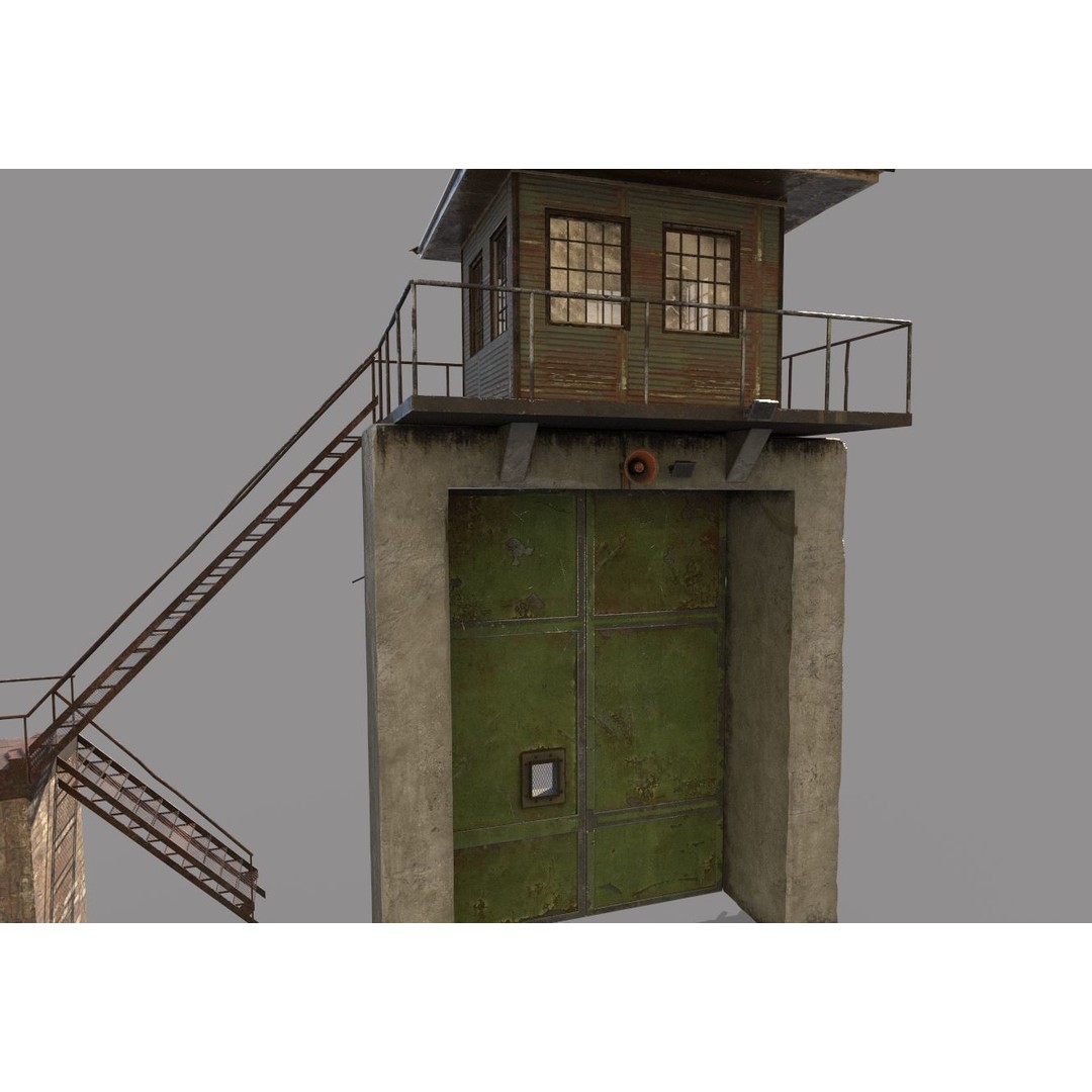 Old Prison Gate 3D Model – Realistic Architectural Asset, FBX - View 11