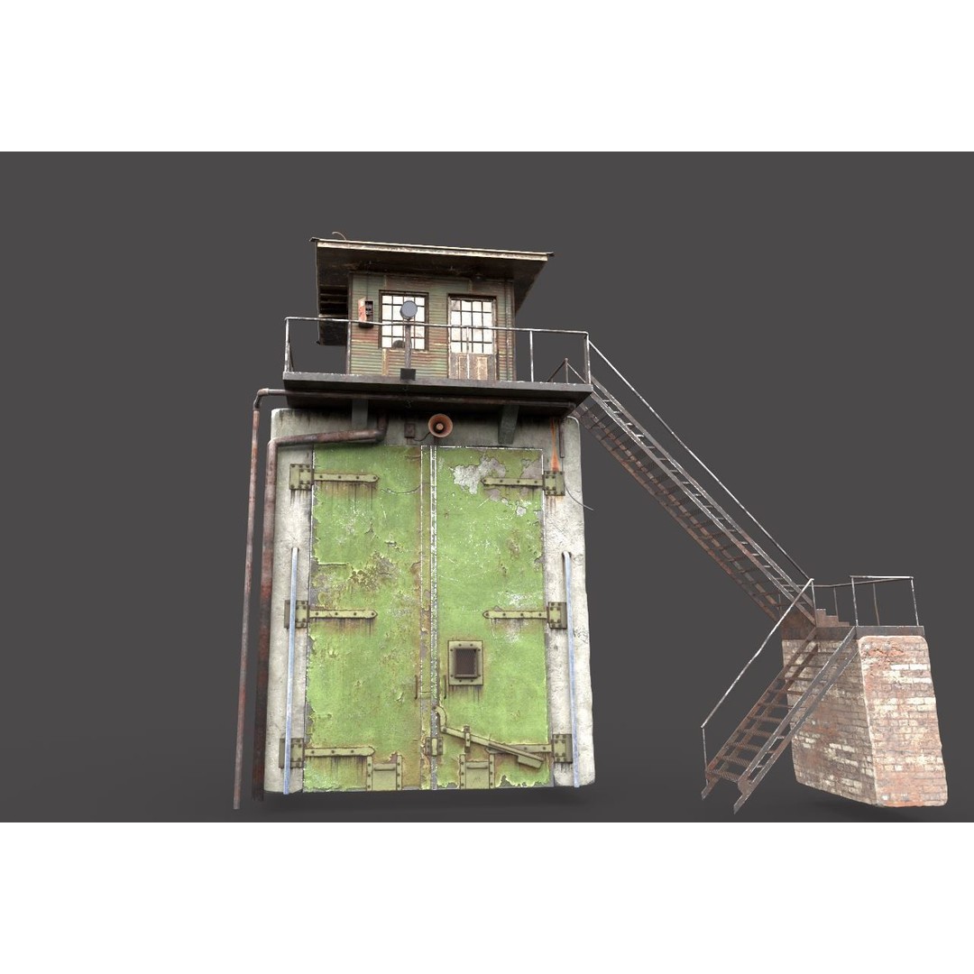 Old Prison Gate 3D Model – Realistic Architectural Asset, FBX - View 16