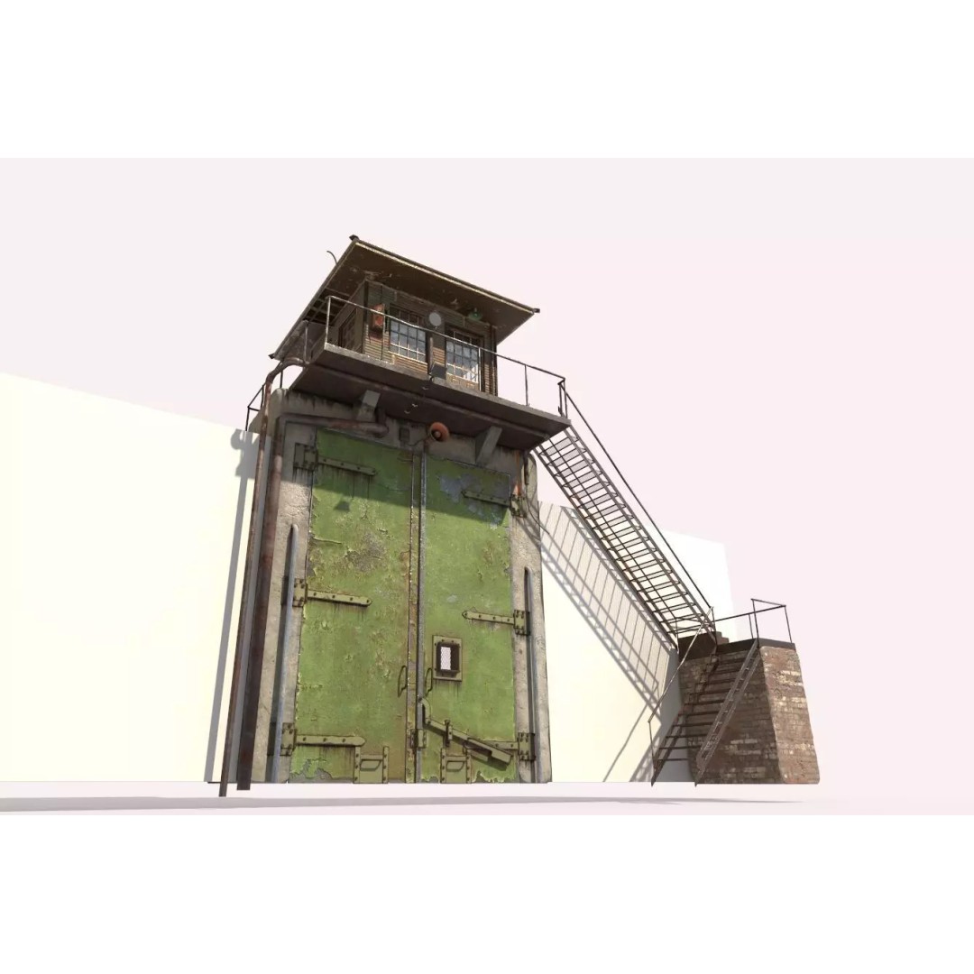 Old Prison Gate 3D Model – Realistic Architectural Asset, FBX - View 2