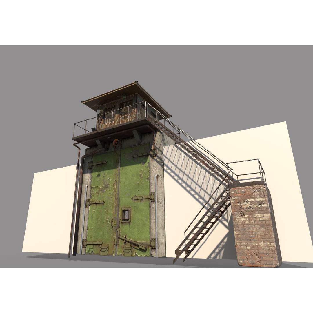Old Prison Gate 3D Model – Realistic Architectural Asset, FBX - View 3