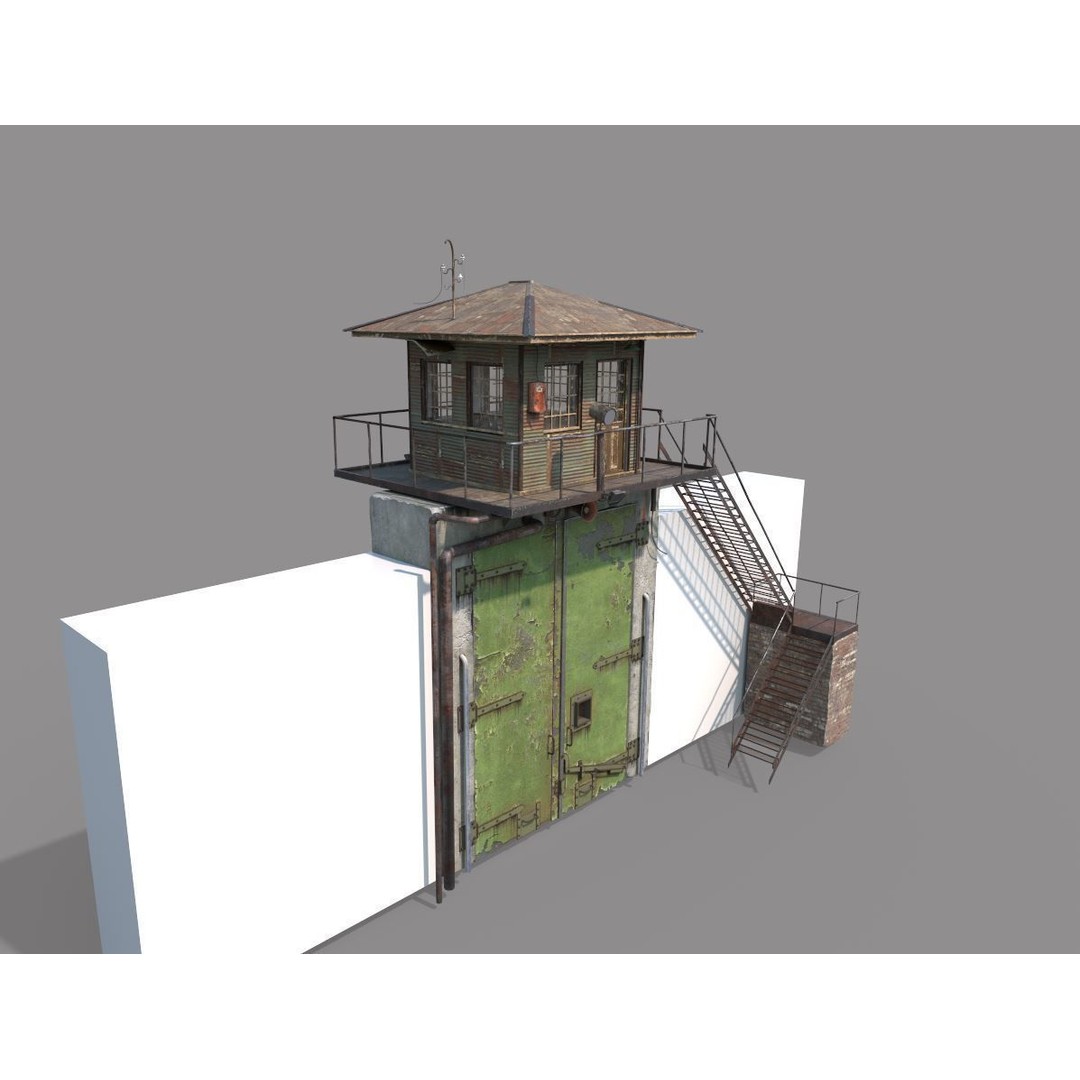 Old Prison Gate 3D Model – Realistic Architectural Asset, FBX - View 4