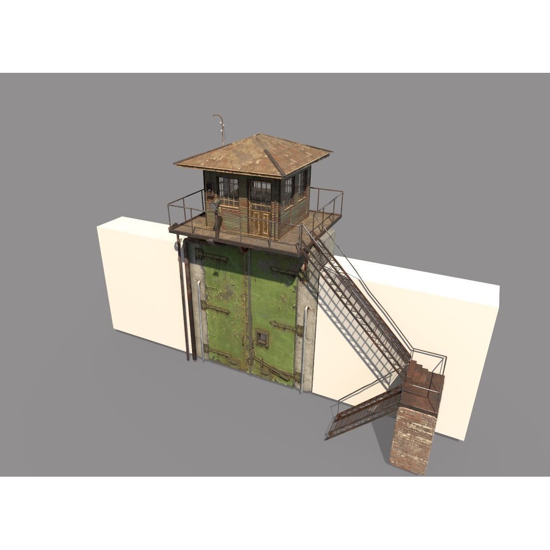 Old Prison Gate 3D Model – Realistic Architectural Asset, FBX - View 8
