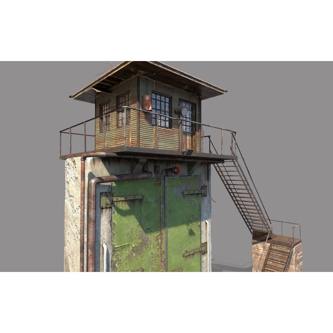Old Prison Gate 3D Model – Realistic Architectural Asset, FBX - View 9