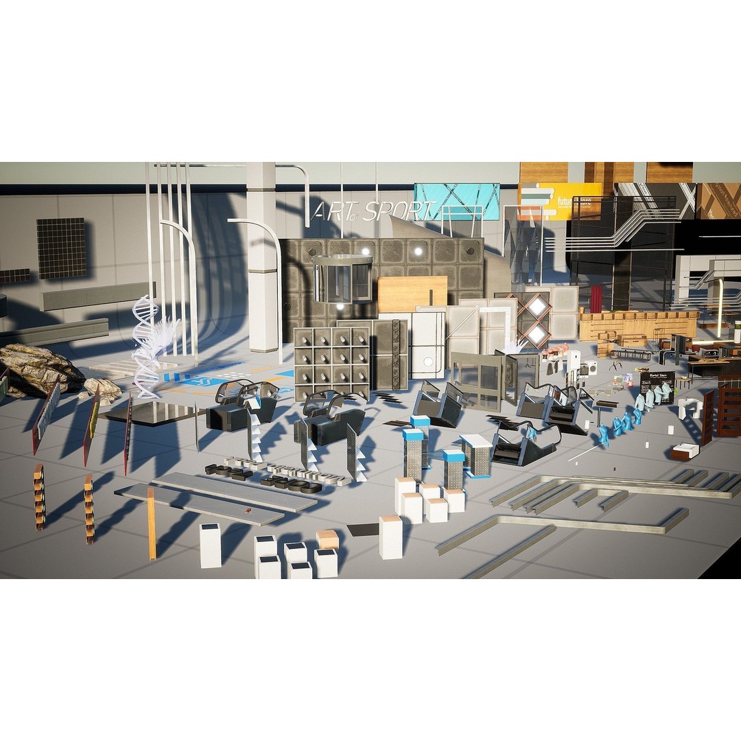 Shopping Mall Environment 3D Model – Low Poly Game Asset, PBR Textures - View 11