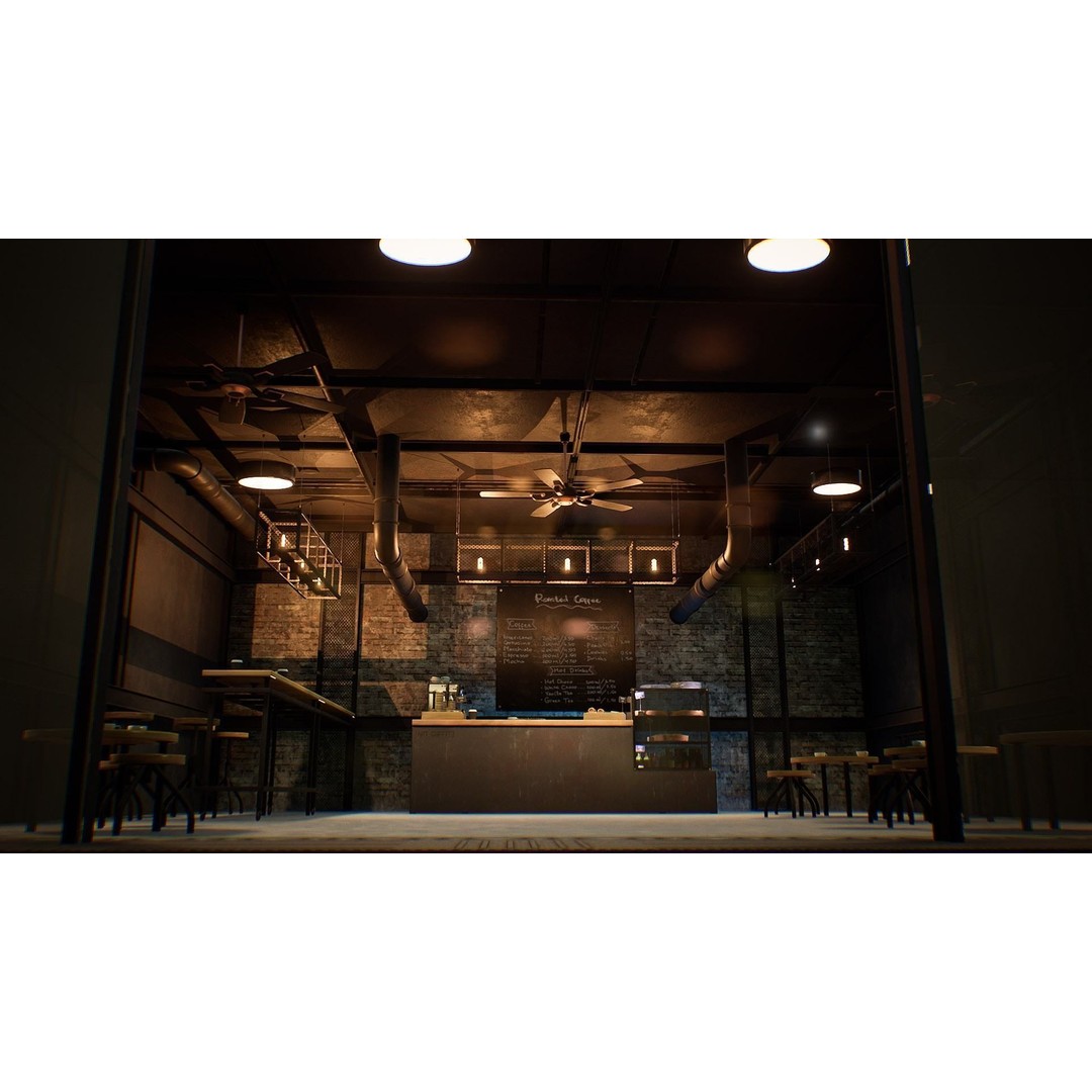Shopping Mall Environment 3D Model – Low Poly Game Asset, PBR Textures - View 14
