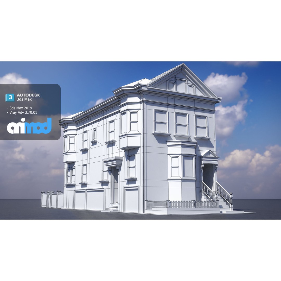 US Apartment Building 3D Model – Architectural Exterior, FBX & Max