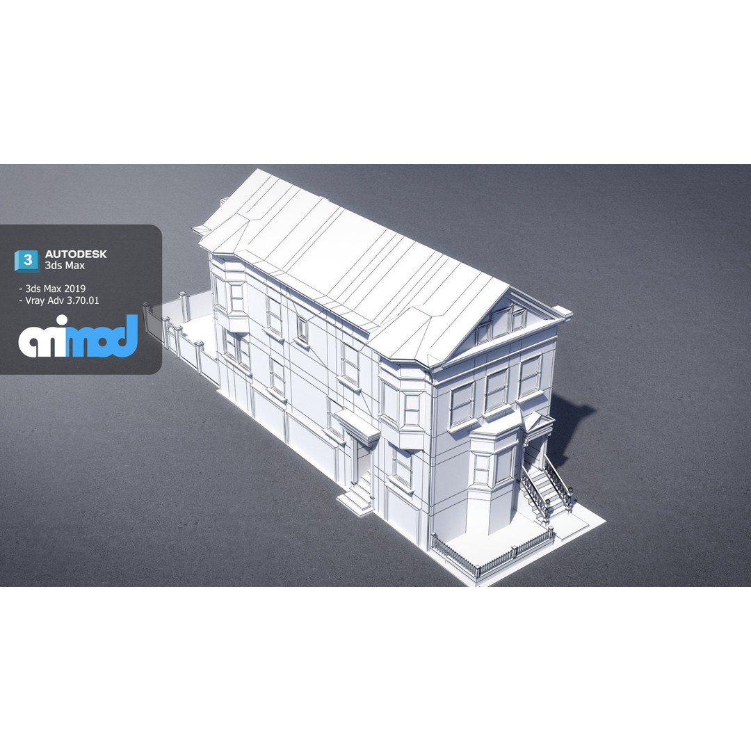US Apartment Building 3D Model – Architectural Exterior, FBX & Max - View 10