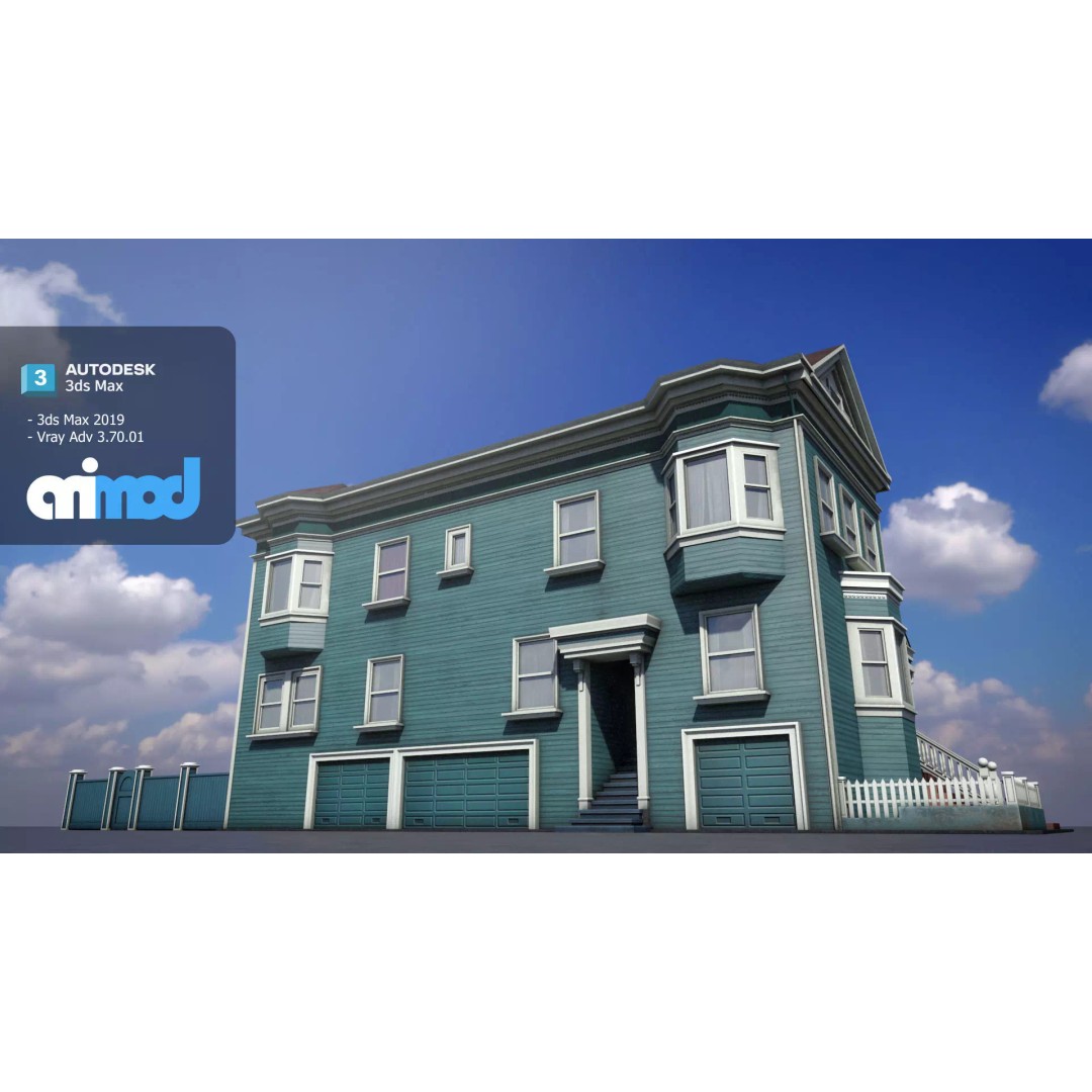 US Apartment Building 3D Model – Architectural Exterior, FBX & Max - View 2