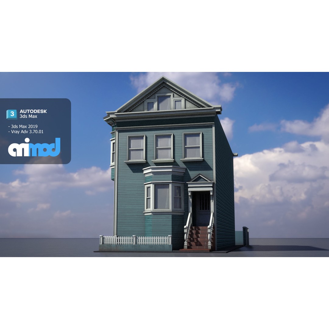 US Apartment Building 3D Model – Architectural Exterior, FBX & Max - View 3