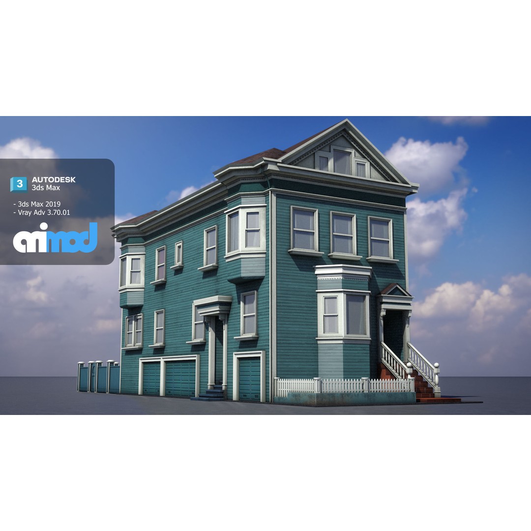 US Apartment Building 3D Model – Architectural Exterior, FBX & Max - View 6