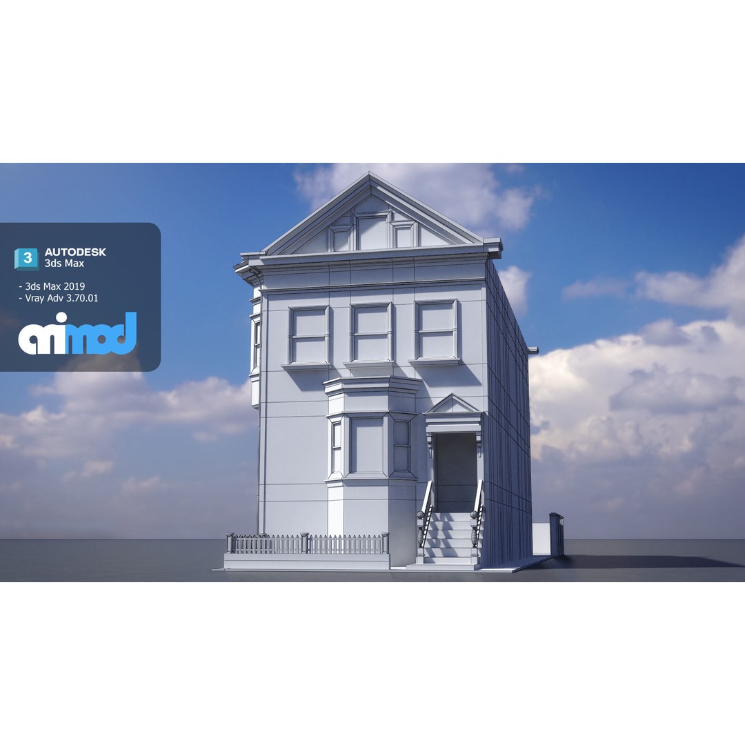 US Apartment Building 3D Model – Architectural Exterior, FBX & Max - View 8