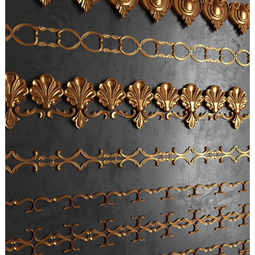 Architectural Ornaments 3D Model – Decorative Elements for Design, FBX, OBJ - View 10