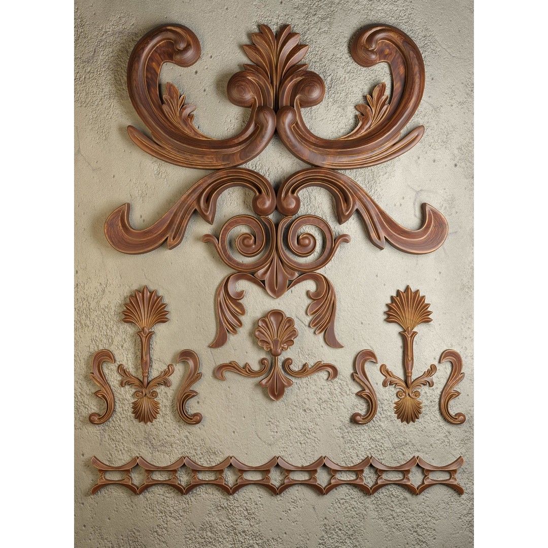 Architectural Ornaments 3D Model – Decorative Elements for Design, FBX, OBJ - View 13