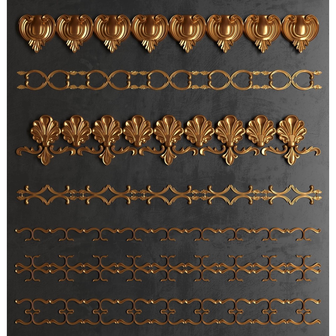 Architectural Ornaments 3D Model – Decorative Elements for Design, FBX, OBJ - View 29