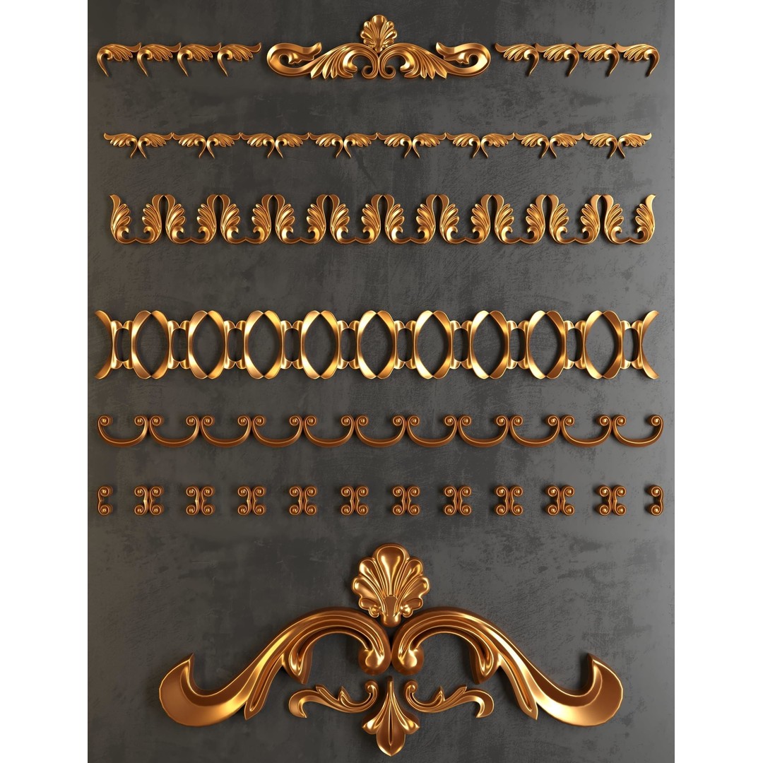Architectural Ornaments 3D Model – Decorative Elements for Design, FBX, OBJ - View 31