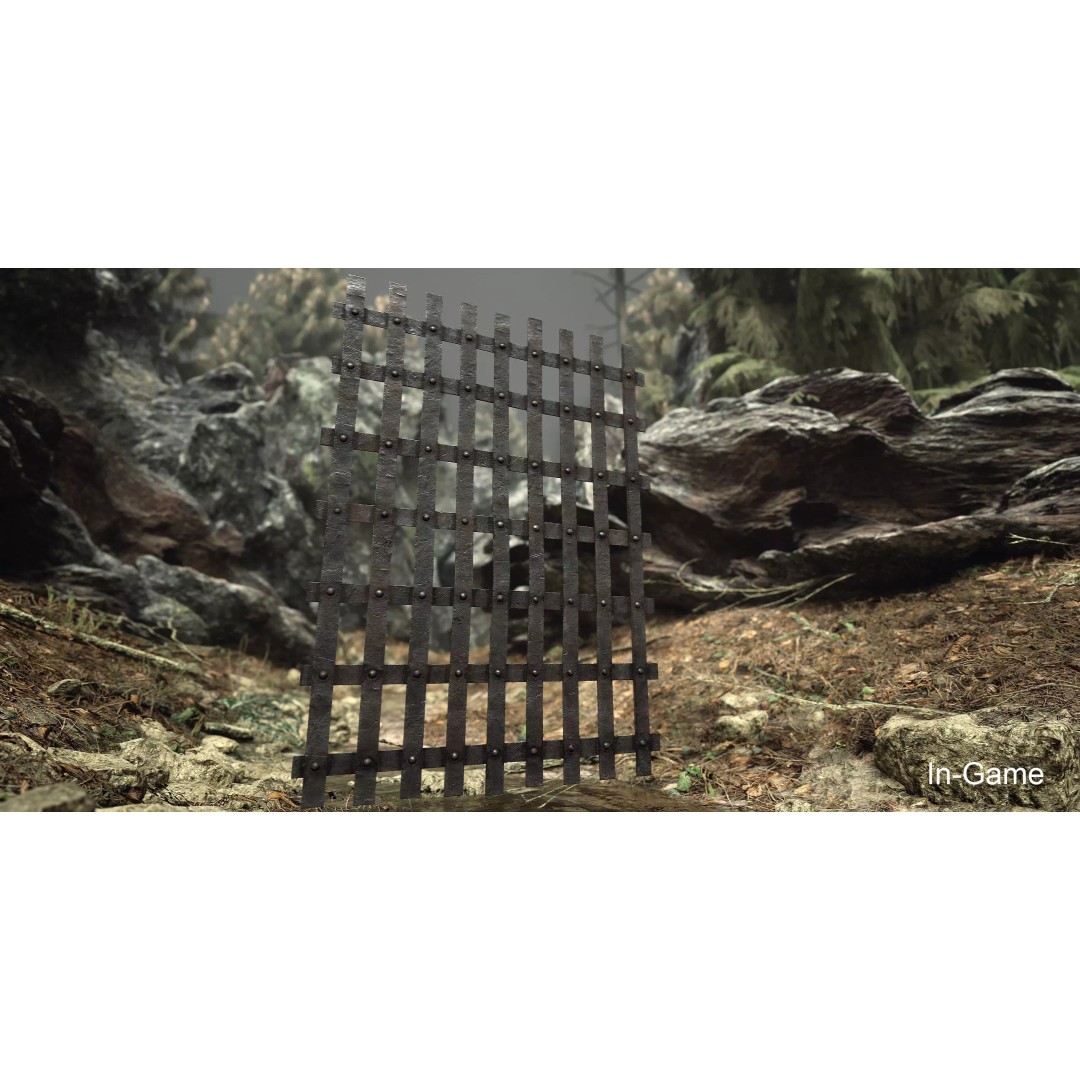 Metal Grid 3D Model – Low Poly Architectural Asset, FBX - View 2
