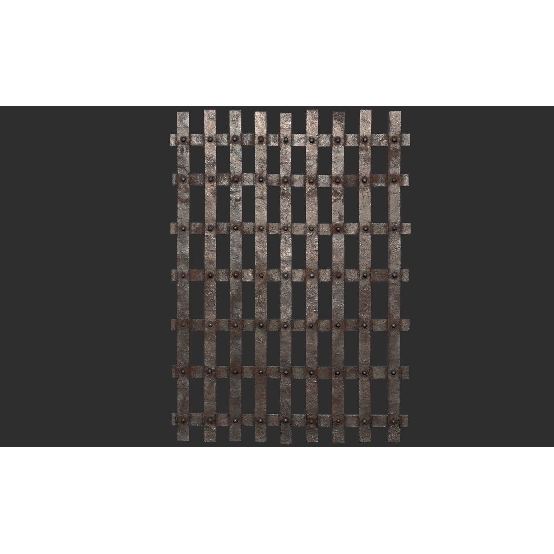 Metal Grid 3D Model – Low Poly Architectural Asset, FBX - View 3