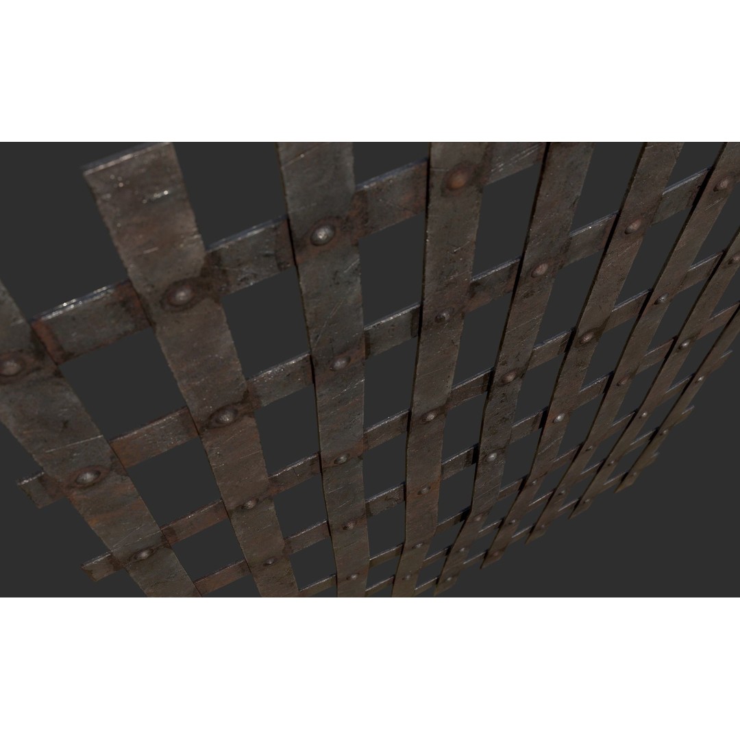 Metal Grid 3D Model – Low Poly Architectural Asset, FBX - View 9