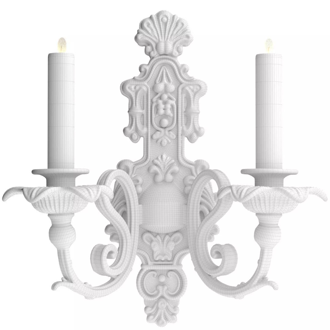 Forged Classic Wall Lamp Sconce 3D Model – PBR Textures, FBX