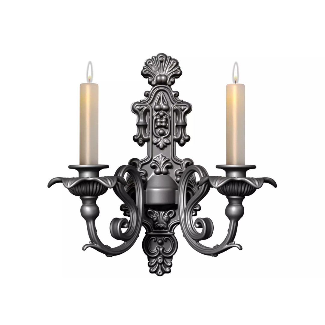 Forged Classic Wall Lamp Sconce 3D Model – PBR Textures, FBX - View 2