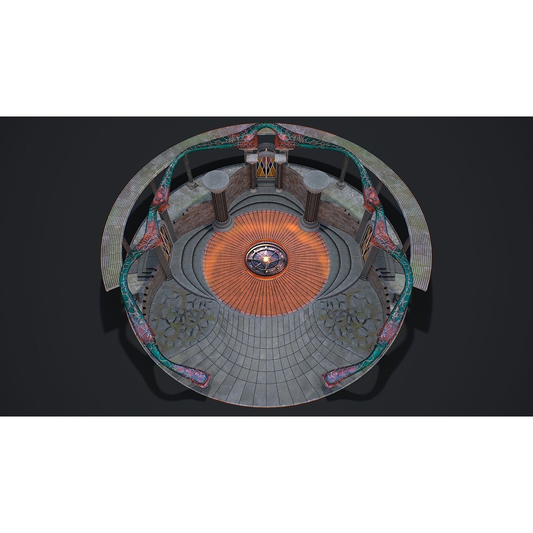 Fantasy Fight Arena 3D Model – Low Poly PBR Game Asset, FBX, OBJ - View 15