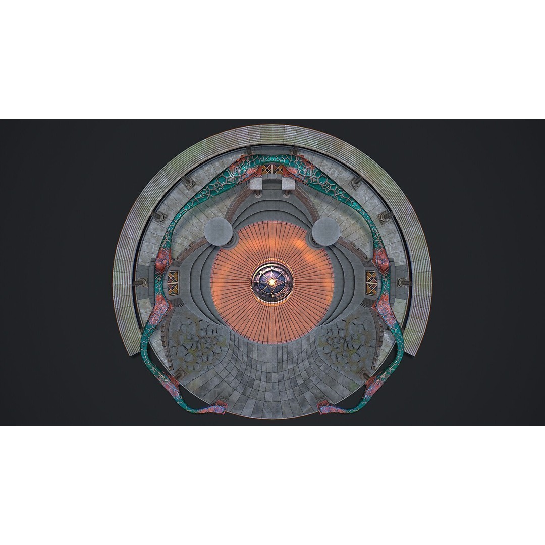 Fantasy Fight Arena 3D Model – Low Poly PBR Game Asset, FBX, OBJ - View 17