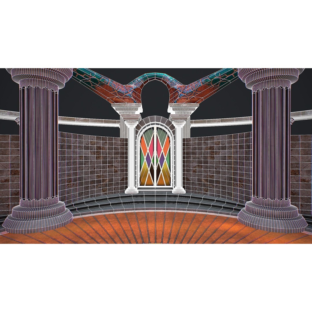 Fantasy Fight Arena 3D Model – Low Poly PBR Game Asset, FBX, OBJ - View 8