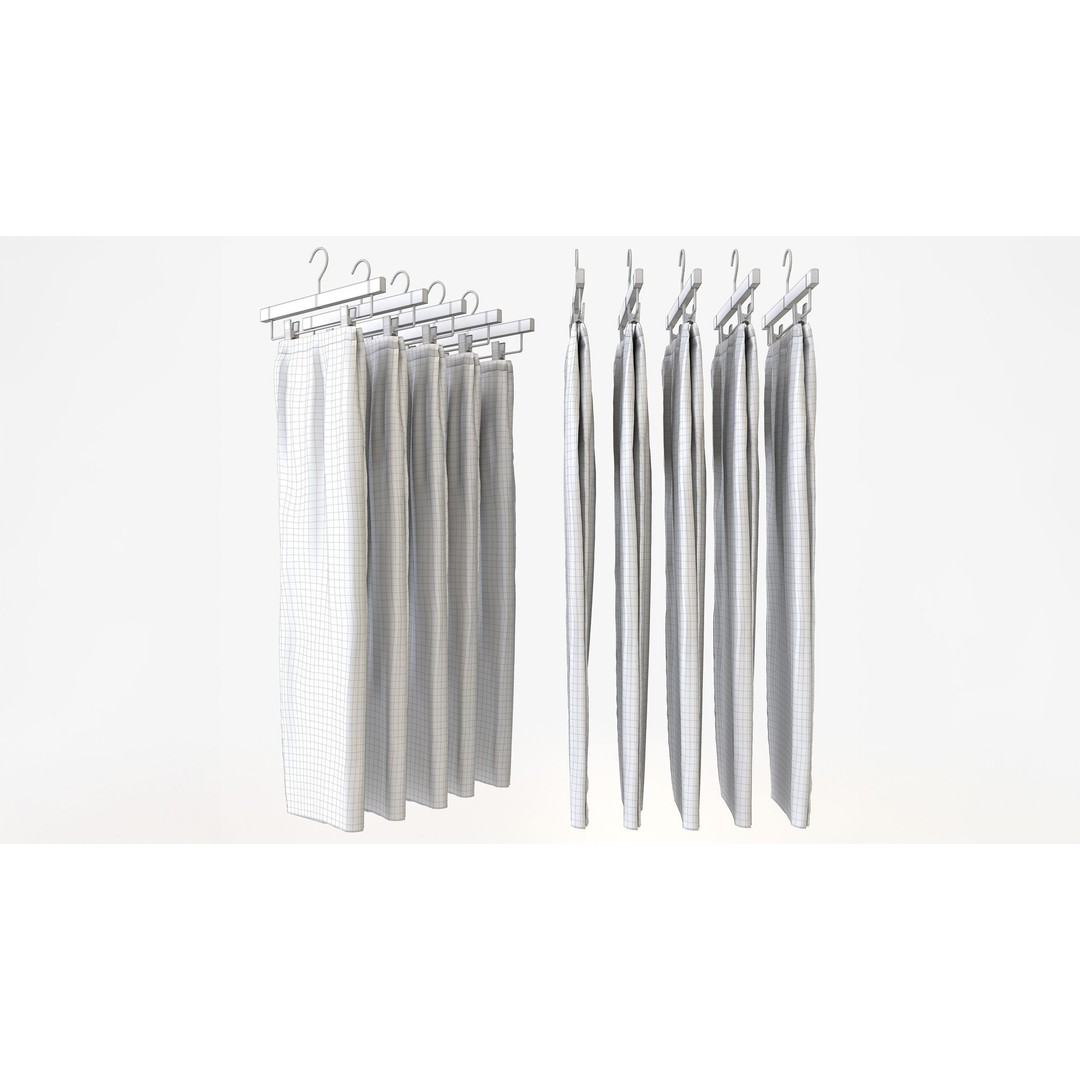 Casual Womens Clothing 3D Model Set – Hanging & Folded Garments, FBX/Blender - View 11