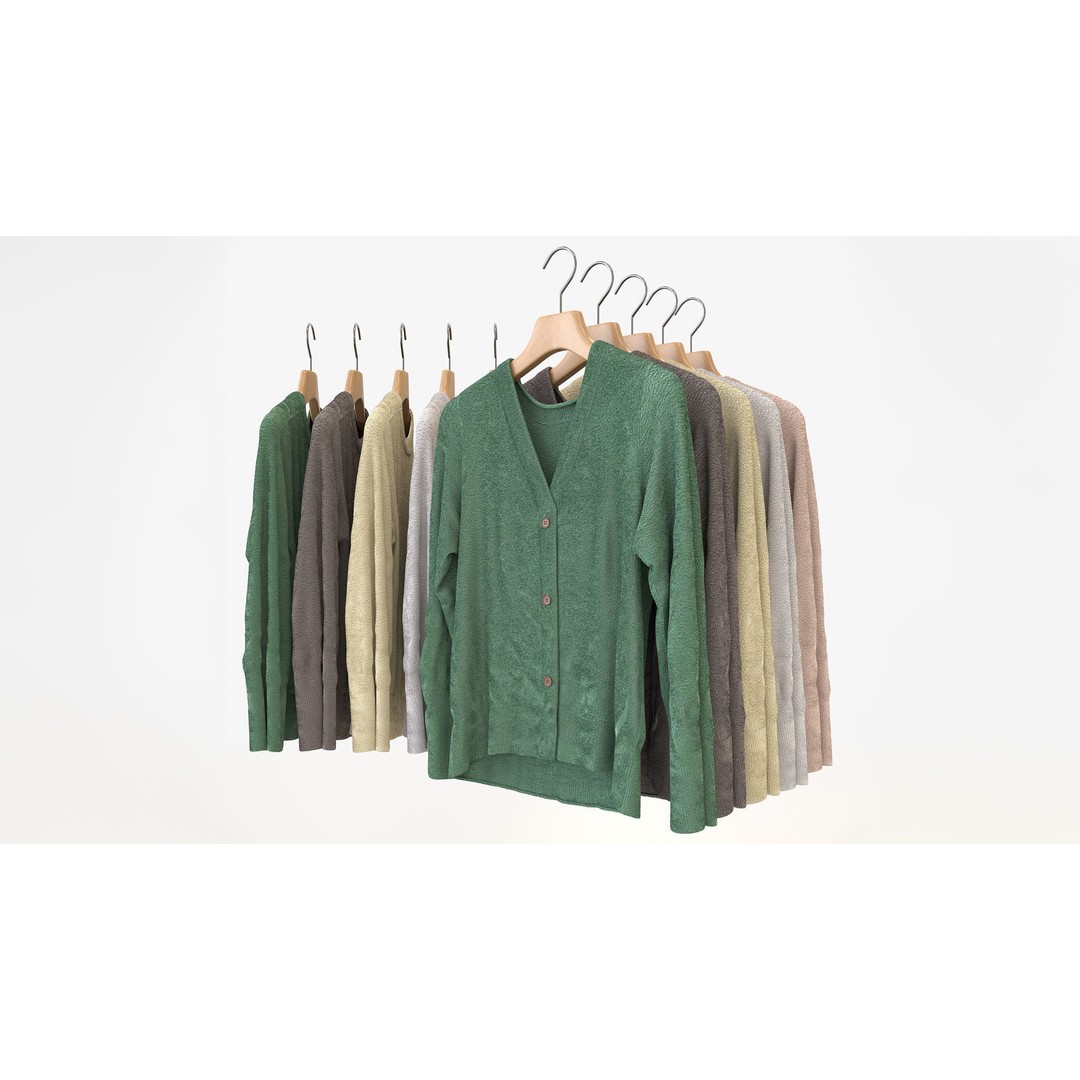 Casual Womens Clothing 3D Model Set – Hanging & Folded Garments, FBX/Blender - View 15