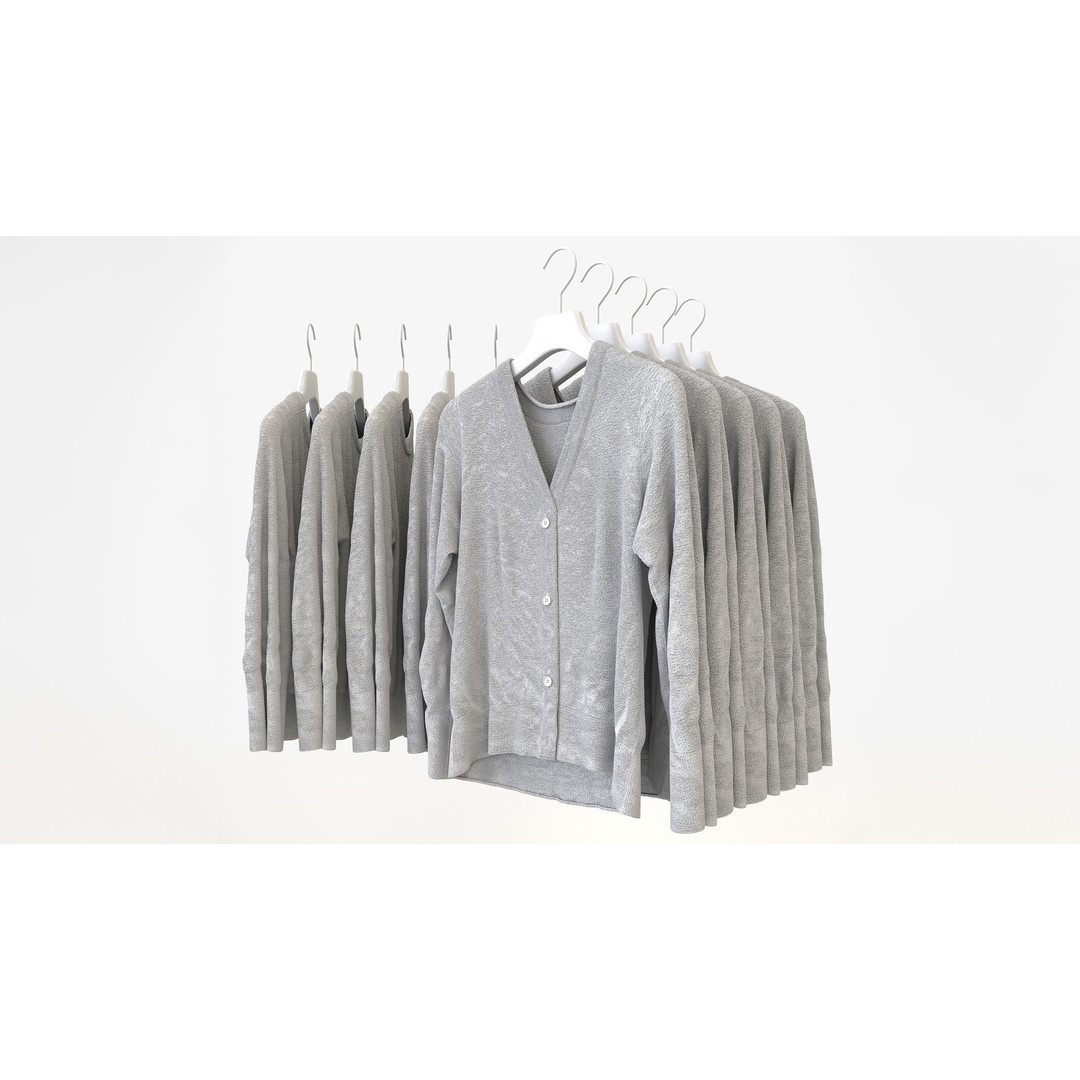 Casual Womens Clothing 3D Model Set – Hanging & Folded Garments, FBX/Blender - View 16