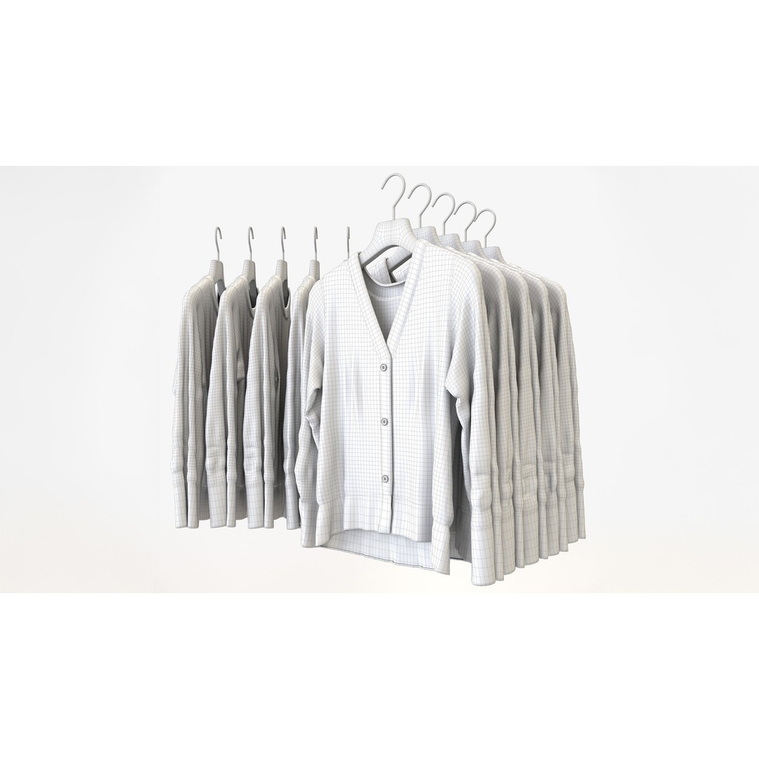 Casual Womens Clothing 3D Model Set – Hanging & Folded Garments, FBX/Blender - View 17