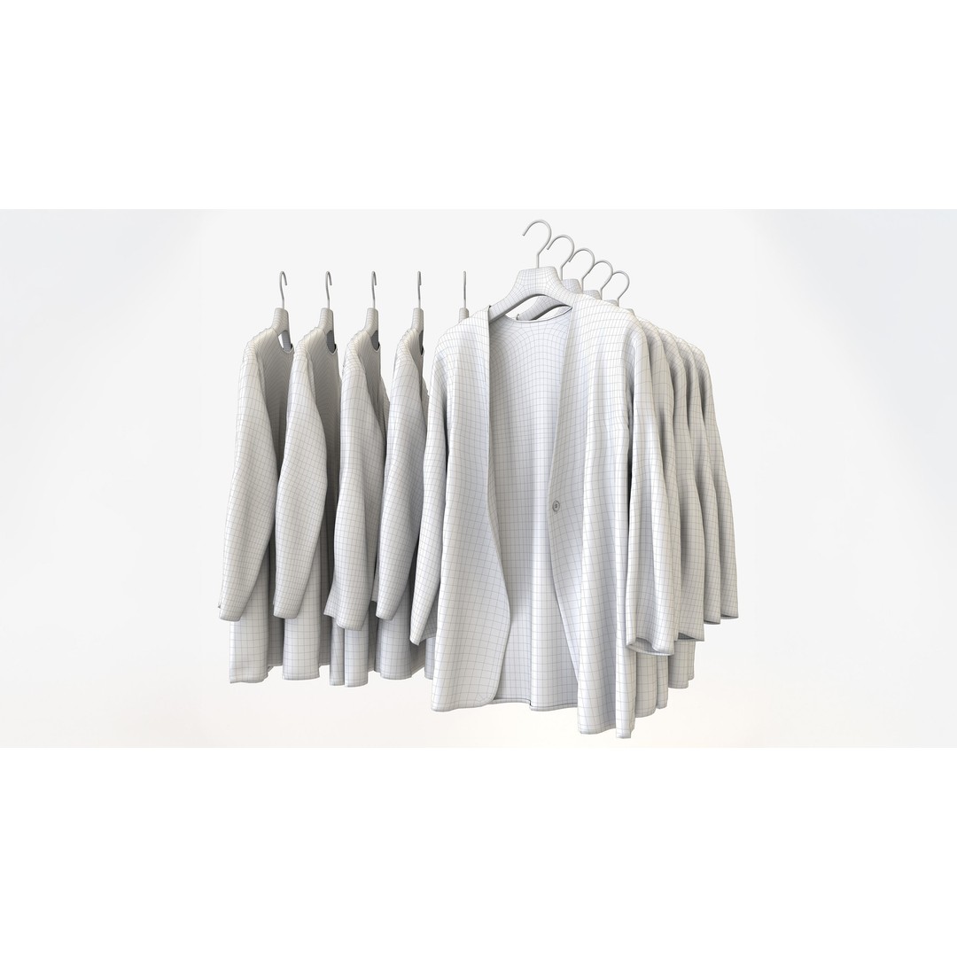 Casual Womens Clothing 3D Model Set – Hanging & Folded Garments, FBX/Blender - View 21