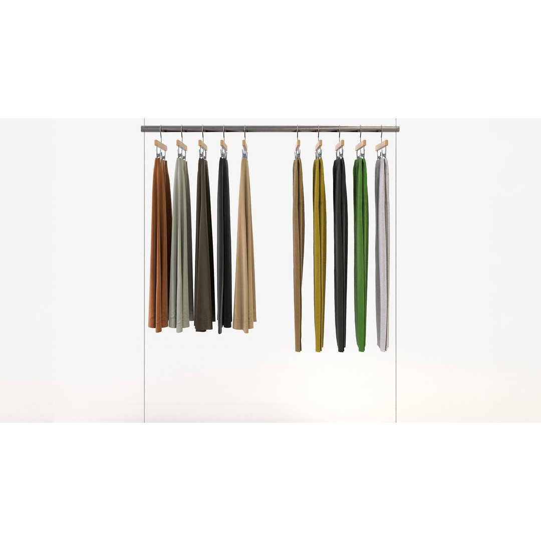 Casual Womens Clothing 3D Model Set – Hanging & Folded Garments, FBX/Blender - View 6