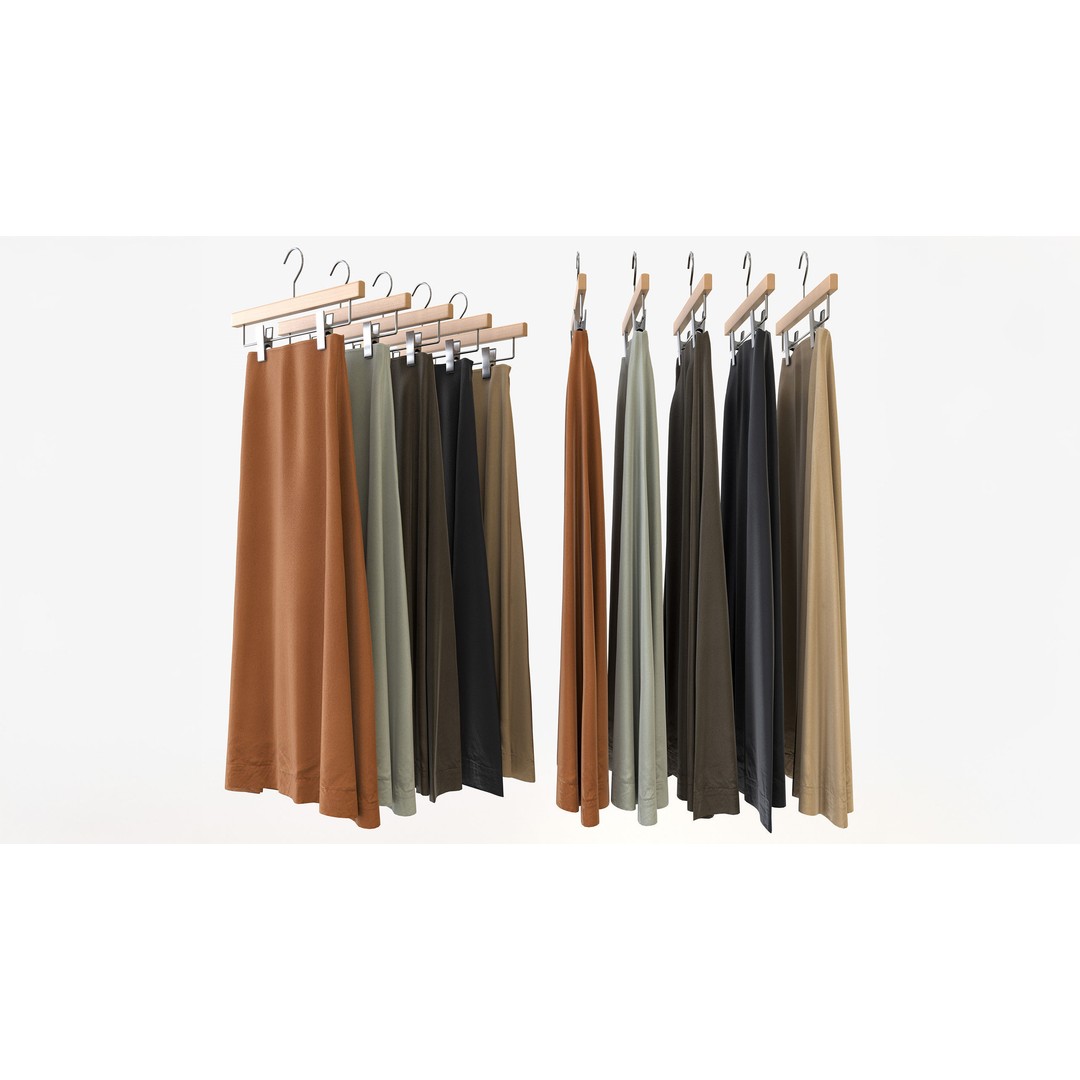 Casual Womens Clothing 3D Model Set – Hanging & Folded Garments, FBX/Blender - View 7