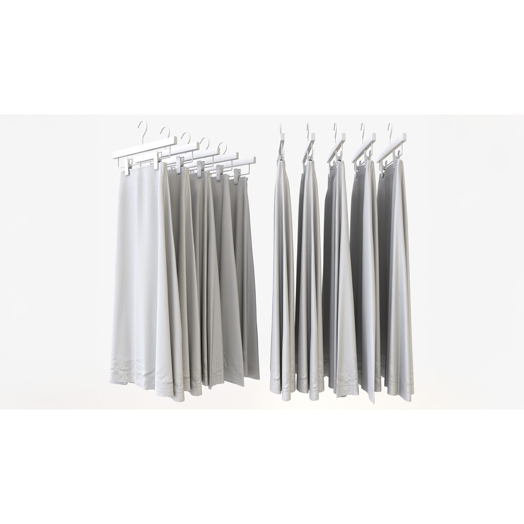 Casual Womens Clothing 3D Model Set – Hanging & Folded Garments, FBX/Blender - View 8