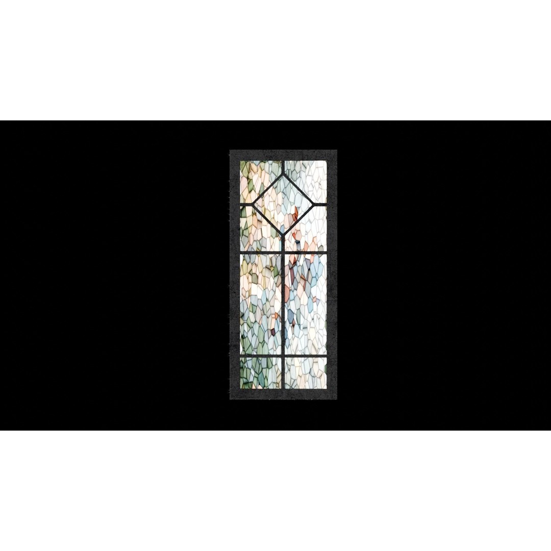 Gothic Windows 3D Model – Low Poly Architectural Asset, FBX, OBJ - View 11