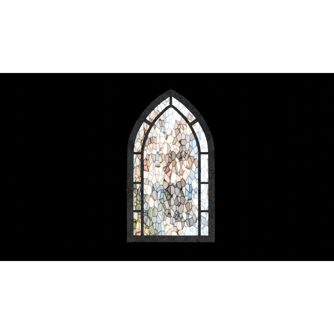 Gothic Windows 3D Model – Low Poly Architectural Asset, FBX, OBJ - View 20
