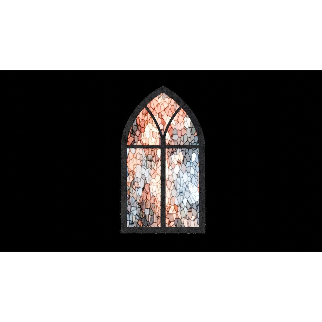 Gothic Windows 3D Model – Low Poly Architectural Asset, FBX, OBJ - View 23