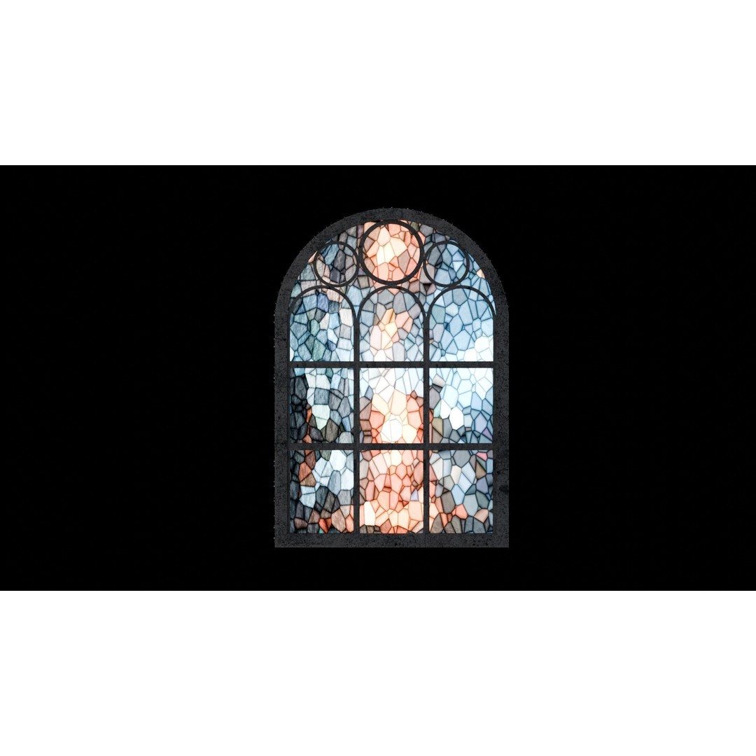 Gothic Windows 3D Model – Low Poly Architectural Asset, FBX, OBJ - View 26