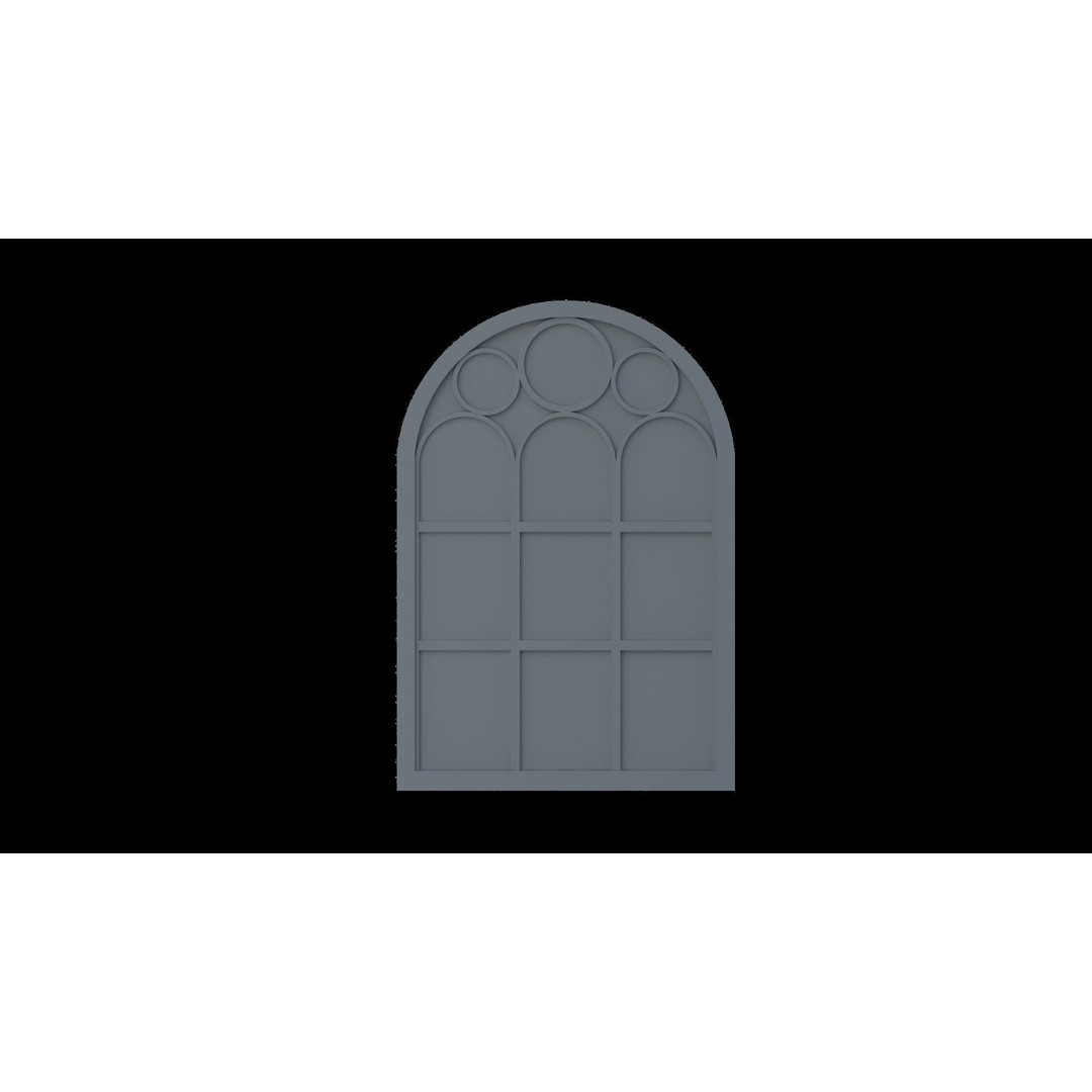 Gothic Windows 3D Model – Low Poly Architectural Asset, FBX, OBJ - View 27