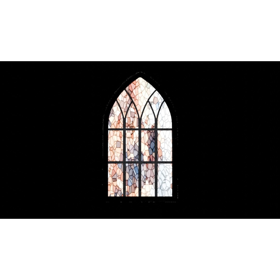 Gothic Windows 3D Model – Low Poly Architectural Asset, FBX, OBJ - View 29