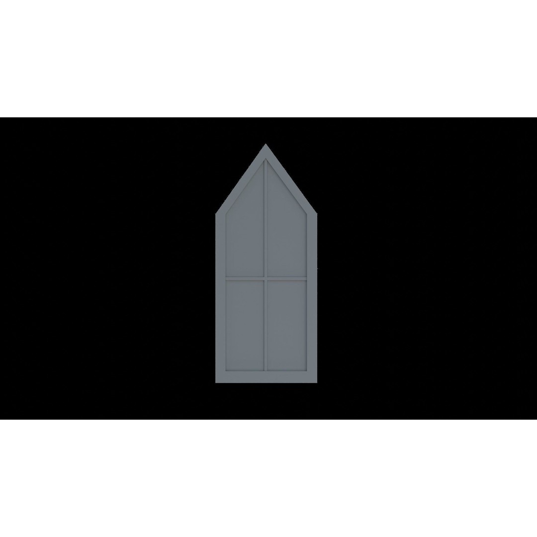 Gothic Windows 3D Model – Low Poly Architectural Asset, FBX, OBJ - View 36