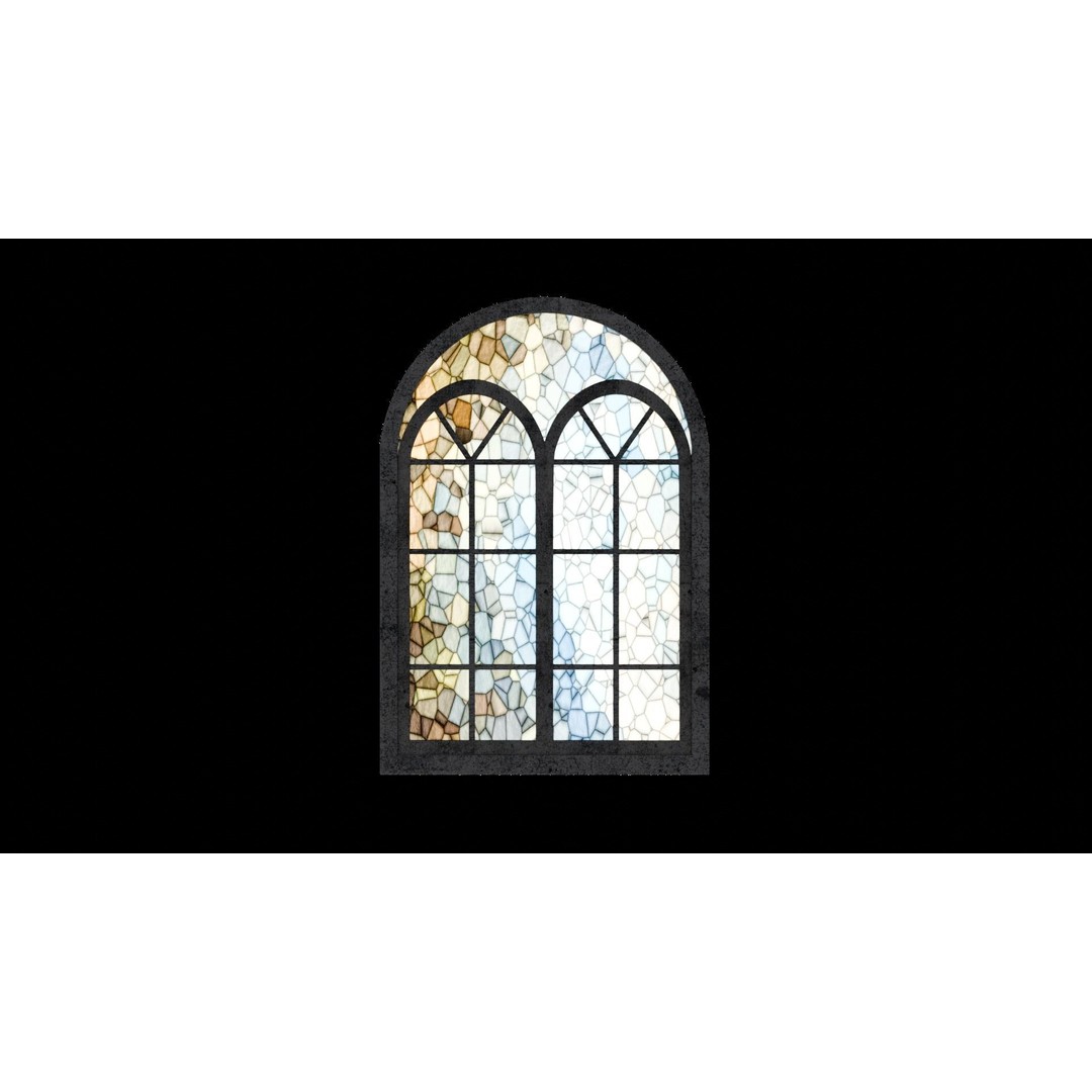Gothic Windows 3D Model – Low Poly Architectural Asset, FBX, OBJ - View 41
